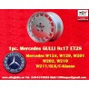 1 cerchio Gullideckel 8x17 5x112 Mercedes w107 w108 w109 w116 w123 w126 silver/diamond cut