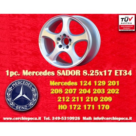 1 wheel Sator 8.25x17 5x112 Mercedes w124 w129 w201 w202 w203 w204 w207 w208 w209 w210 w211 w212 w170 w171 w172 HO silve