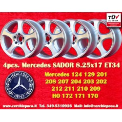 4 cerchi Sator 8.25x17 5x112 Mercedes w124 w129 w201 w202 w203 w204 w207 w208 w209 w210 w211 w212 w170 w171 w172 HO silv