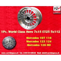 1 cerchio WCHE 7x15 5x112 Mercedes Consul Granada P5 P6 P7 Mercedes 107 108 109 113 114 115 116 123  silver/diamond cut