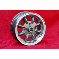 1 cerchio Minilite 5x12 4x101.6 Mini Mini Mk1-3 850 1000 1275 GT anthracite/diamond cut