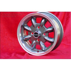 1 jante Minilite 5x12 4x101.6 Mini Mini Mk1-3 850 1000 1275 GT anthracite/diamond cut