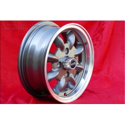 1 jante Minilite 5x12 4x101.6 Mini Mini Mk1-3 850 1000 1275 GT anthracite/diamond cut