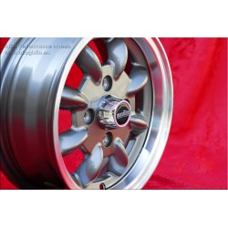 1 cerchio Minilite 5x12 4x101.6 Mini Mini Mk1-3 850 1000 1275 GT anthracite/diamond cut