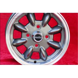 1 cerchio Minilite 5x12 4x101.6 Mini Mini Mk1-3 850 1000 1275 GT anthracite/diamond cut