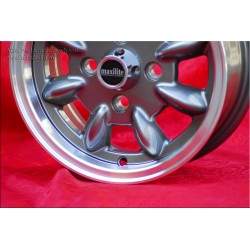 1 cerchio Minilite 5x12 4x101.6 Mini Mini Mk1-3 850 1000 1275 GT anthracite/diamond cut