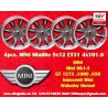 4 Felgen Minilite 5x12 4x101.6 Mini Mini Mk1-3 850 1000 1275 GT anthracite/diamond cut