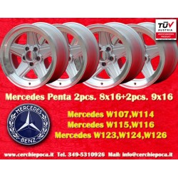 4 wheels Penta 8x16 + 9x16 5x112 Mercedes w107 w108 w109 w116 w123 w126