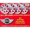 4 cerchi Minilite 5.5x13 4x101.6 Austin Mini MG Mini Mk1-3 Austin Sprite mk1-4 MG Midget silver/diamond cut