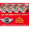 4 Felgen Minilite 6x10 4x101.6 Mini Mini Mk1-3 850 1000 silver/diamond cut