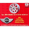 1 Felge Minilite 6x13 4x101.6 Austin Mini Mini Mk1-3 silver/diamond cut