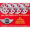 4 Felgen Minilite 6x13 4x101.6 Austin Mini Mini Mk1-3 silver/diamond cut