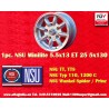 1 wheel Minilite 5.5x13 5x130 Honda NSU Honda S600 S800 NSU TT TTS 110 1200C Wankelspider silver/diamond cut