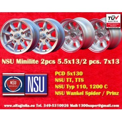 4 wheels Minilite 5.5x13 +...