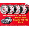 4 cerchi OE steel 4.5x15 5x130 Porsche 356C SC Carrera GS 901 911 912 silver