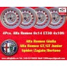 4 jantes Campagnolo 6x14 4x108 Alfa Romeo Giulia 105 Berlina Coupe Spider GT GTA GTC silver