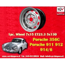 1 Felge OE steel 7x15 5x130 Porsche 356 C SC 911 -1969 912 silver