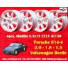 4 jantes Minilite 5.5x15 4x130 Porsche VW Porsche 914 1.7 1.8 2.0 Volkswagen Beetle 67- Karmann Ghia 67- Type 3 411 412 