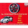 1 jante Fuchs 4.5x15 5x130 Porsche 356 C SC 911 -1969 912 matt black/diamond cut