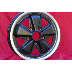 1 wheel Fuchs 4.5x15 5x130 Porsche 356 C SC 911 -1969 912 matt black/diamond cut