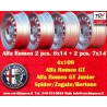 4 cerchi Campagnolo 6x14 + 7x14 4x108 Alfa Romeo Giulia 105 Berlina Coupe Spider GT GTA GTC