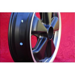 1 wheel Fuchs 4.5x15 5x130 Porsche 356 C SC 911 -1969 912 matt black/diamond cut