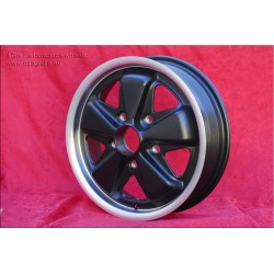 1 wheel Fuchs 4.5x15 5x130 Porsche 356 C SC 911 -1969 912 matt black/diamond cut