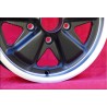 4 cerchi Fuchs 4.5x15 5x130 Porsche 356 C SC 911 -1969 912 matt black/diamond cut