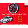 1 jante Fuchs 6x15 5x130 Porsche 356 C SC 911 -1989 914-6 matt black/diamond cut