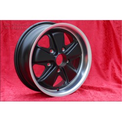 1 wheel Fuchs 6x15 5x130 Porsche 356 C SC 911 -1989 914-6 matt black/diamond cut