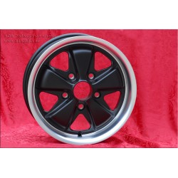 1 wheel Fuchs 6x15 5x130 Porsche 356 C SC 911 -1989 914-6 matt black/diamond cut