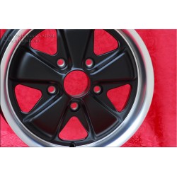 1 wheel Fuchs 6x15 5x130 Porsche 356 C SC 911 -1989 914-6 matt black/diamond cut