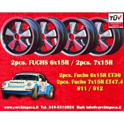 4 cerchi Fuchs 6x15 + 7x15 5x130 Porsche 356 C SC 911 -1989 914-6