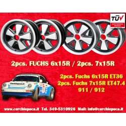 4 cerchi Fuchs 6x15 + 7x15 5x130 Porsche 356 C SC 911 -1989 914-6