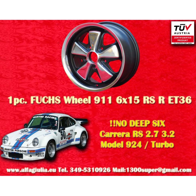 1 Felge Fuchs 6x15 5x130 Porsche 911 -1989 914-6 944 -1986 924 turbo-Carrera GT RSR style