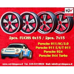 4 cerchi Fuchs 6x15 + 7x15 5x130 Porsche 911 -1989 914-6 944 -1986 924 turbo-Carrera GT