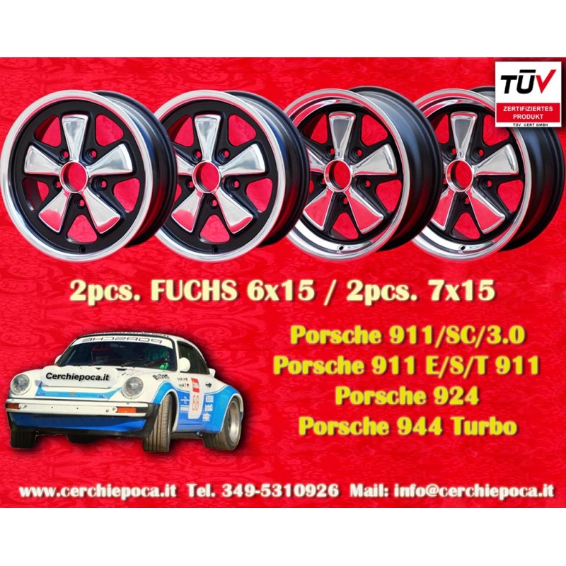 4 jantes Fuchs 6x15 + 7x15 5x130 Porsche 911 -1989 914-6 944 -1986 924 turbo-Carrera GT