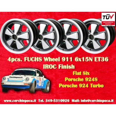 4 cerchi Fuchs 6x15 5x130 Porsche 911 -1989 914-6 944 -1986 924 turbo-Carrera GT anodized look