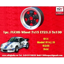 1 wheel Fuchs 7x15 5x130 Porsche 911 -1989 914-6 944 -1986 924 turbo-Carrera GT matt black/diamond cut