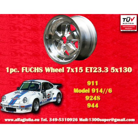 1 Felge Fuchs 7x15 5x130 Porsche 911 -1989 914-6 944 -1986 924 turbo-Carrera GT fully polished