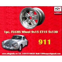 1 cerchio Fuchs 9x15 5x130 Porsche 911 SC Carrera -1987 fully polished