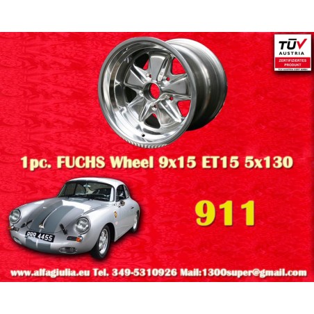 1 wheel Fuchs 9x15 5x130 Porsche 911 SC Carrera -1987 fully polished