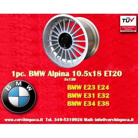 1 jante Alpina 10.5x18 5x120 BMW 5 E34 6 E24 7 E23 E32 8 E31 rear only silver