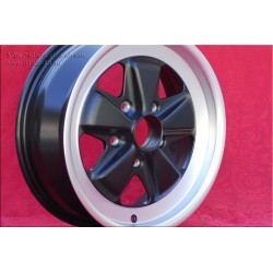 1 Felge Fuchs 6x16 5x130 Porsche 911 -1989 914-6 matt black/diamond cut