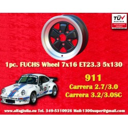 1 jante Fuchs 7x16 5x130 Porsche 911 -1989 914-6 944 -1986 turbo -1989 matt black/diamond cut