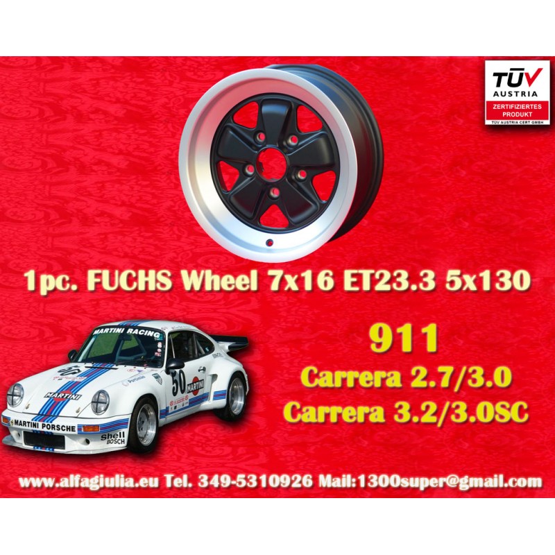 1 wheel Fuchs 7x16 5x130 Porsche 911 -1989 914-6 944 -1986 turbo -1989 matt black/diamond cut