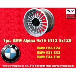 1 wheel Alpina 9x18 5x120 BMW serie 5 E34 serie 6 E24 serie 7 E23 E32 8 E31 silver