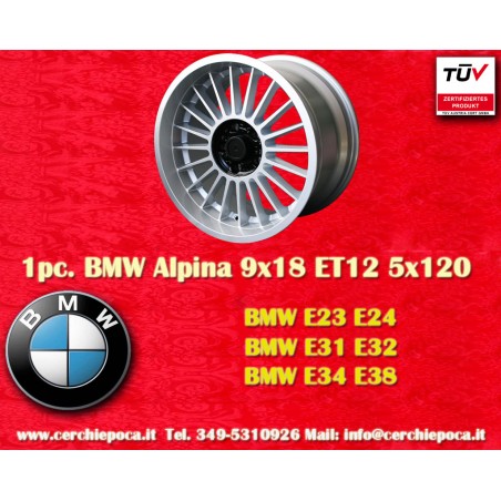 1 Felge Alpina 9x18 5x120 BMW serie 5 E34 serie 6 E24 serie 7 E23 E32 8 E31 silver