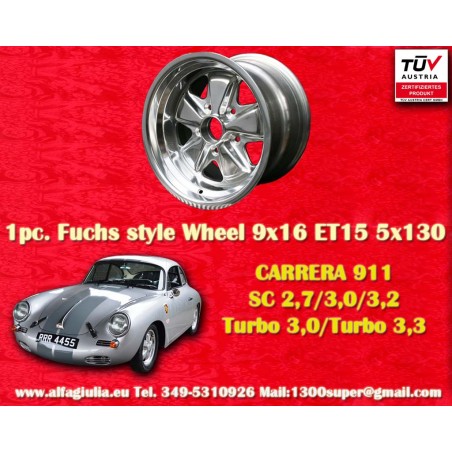 1 wheel Fuchs 9x16 5x130 Porsche 911 SC Carrera -1989 turbo -1989 fully polished