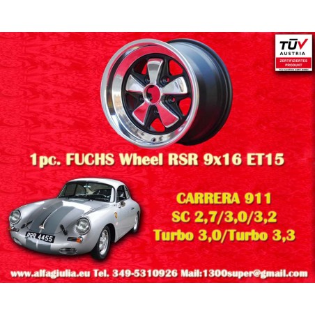 1 cerchio Fuchs 9x16 5x130 Porsche 911 SC Carrera -1989 turbo -1989 RSR style